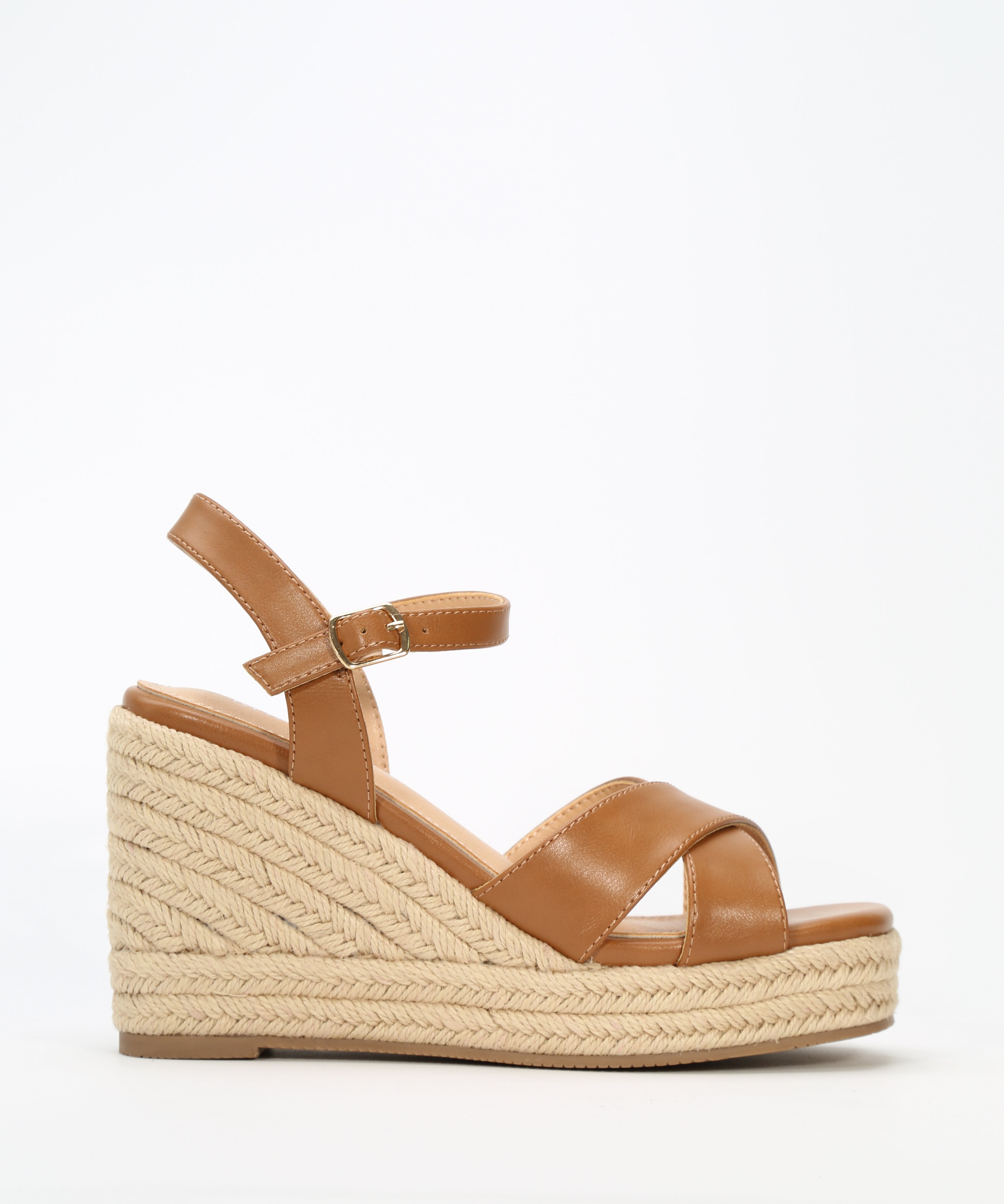 Sandalia tac&oacute;n tiras cruzadas image number null